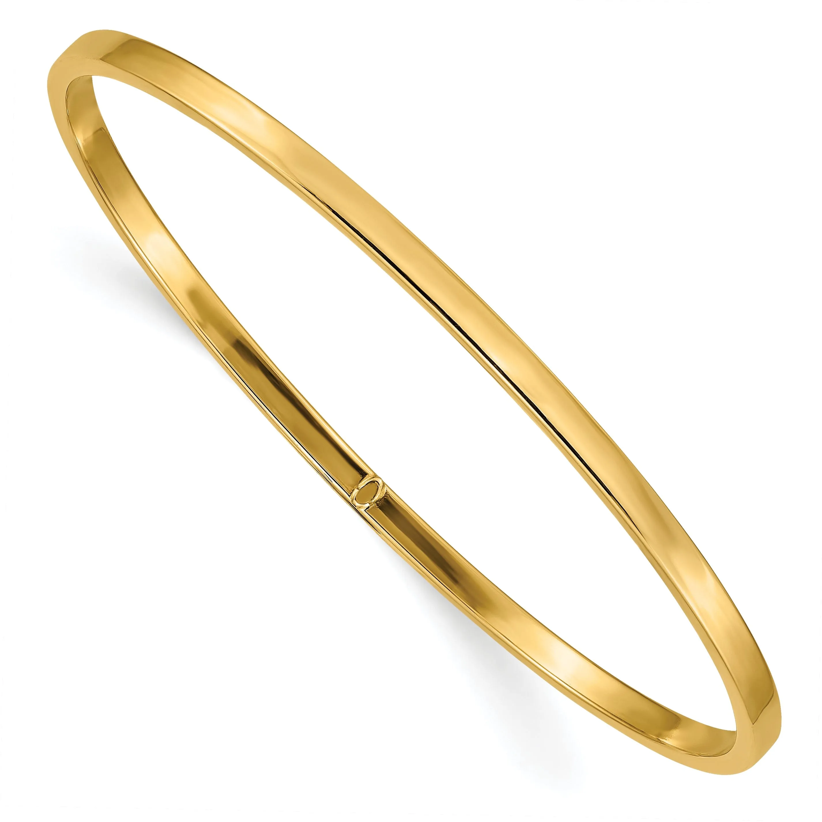 14k Yellow Gold Square Tube Slip-on Bangle