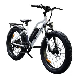 26" Electric Bike Ebike Bicycle 750W Motor Fat Tire With P7 48V 13AH Removable Li-Battery (White)