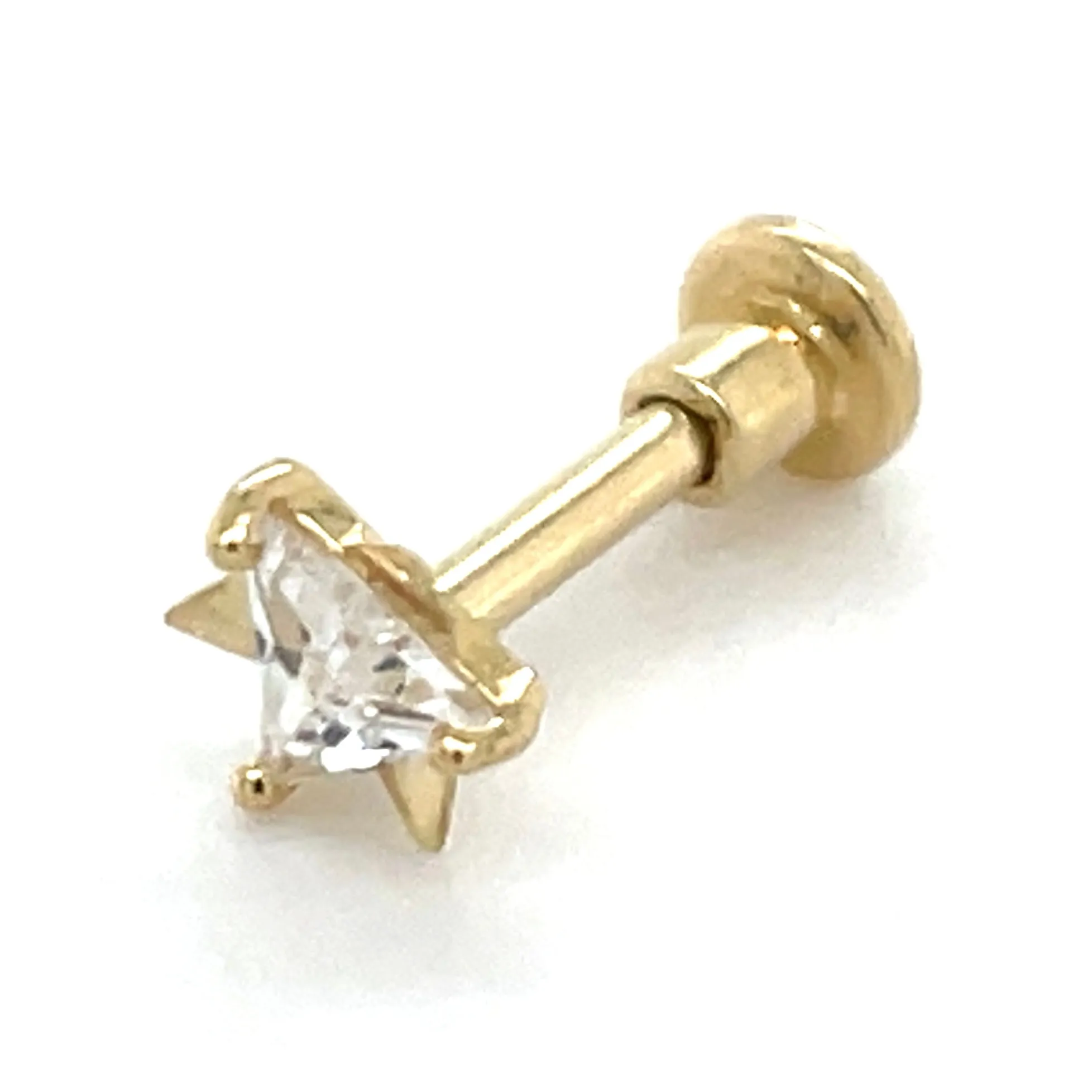 9ct Yellow Gold North Star Single Flatback Earring