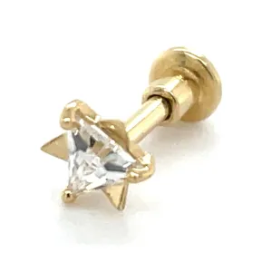 9ct Yellow Gold North Star Single Flatback Earring