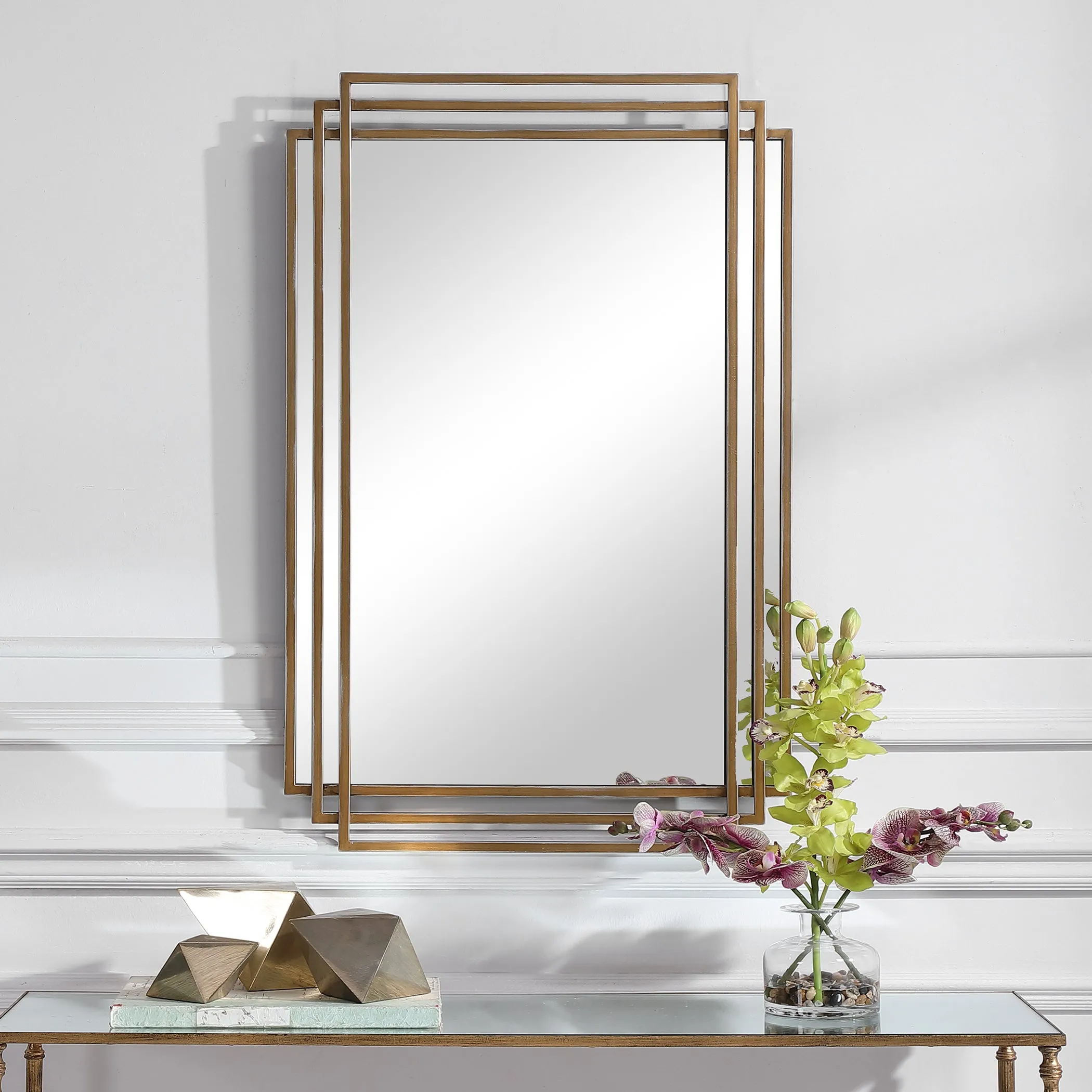 Amherst Brushed Gold Mirror