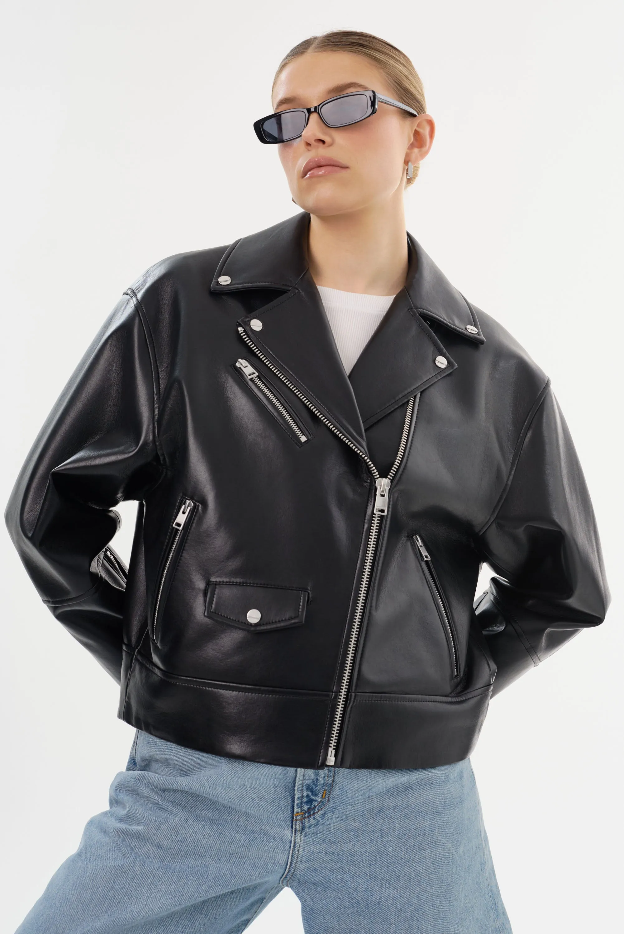 ANDRADE | Recycled Leather Biker Jacket