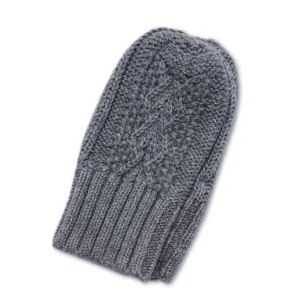 Angel Dear, Cable Mittens - Heather Grey