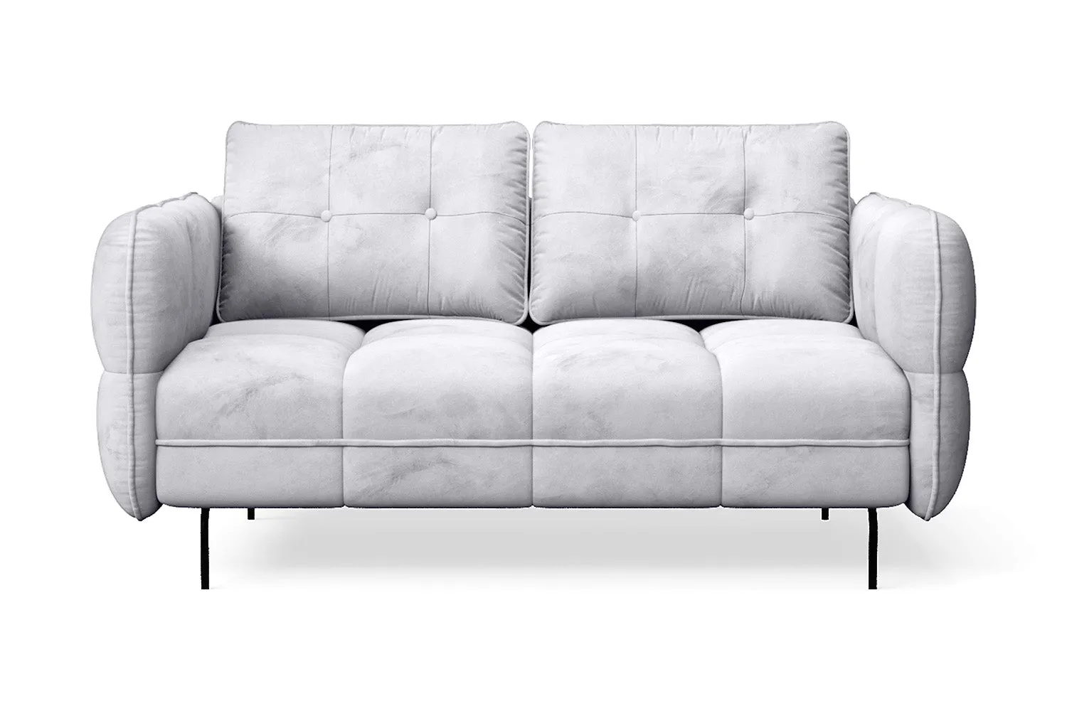 Anzio 2 Seater Sofa Silver Velvet