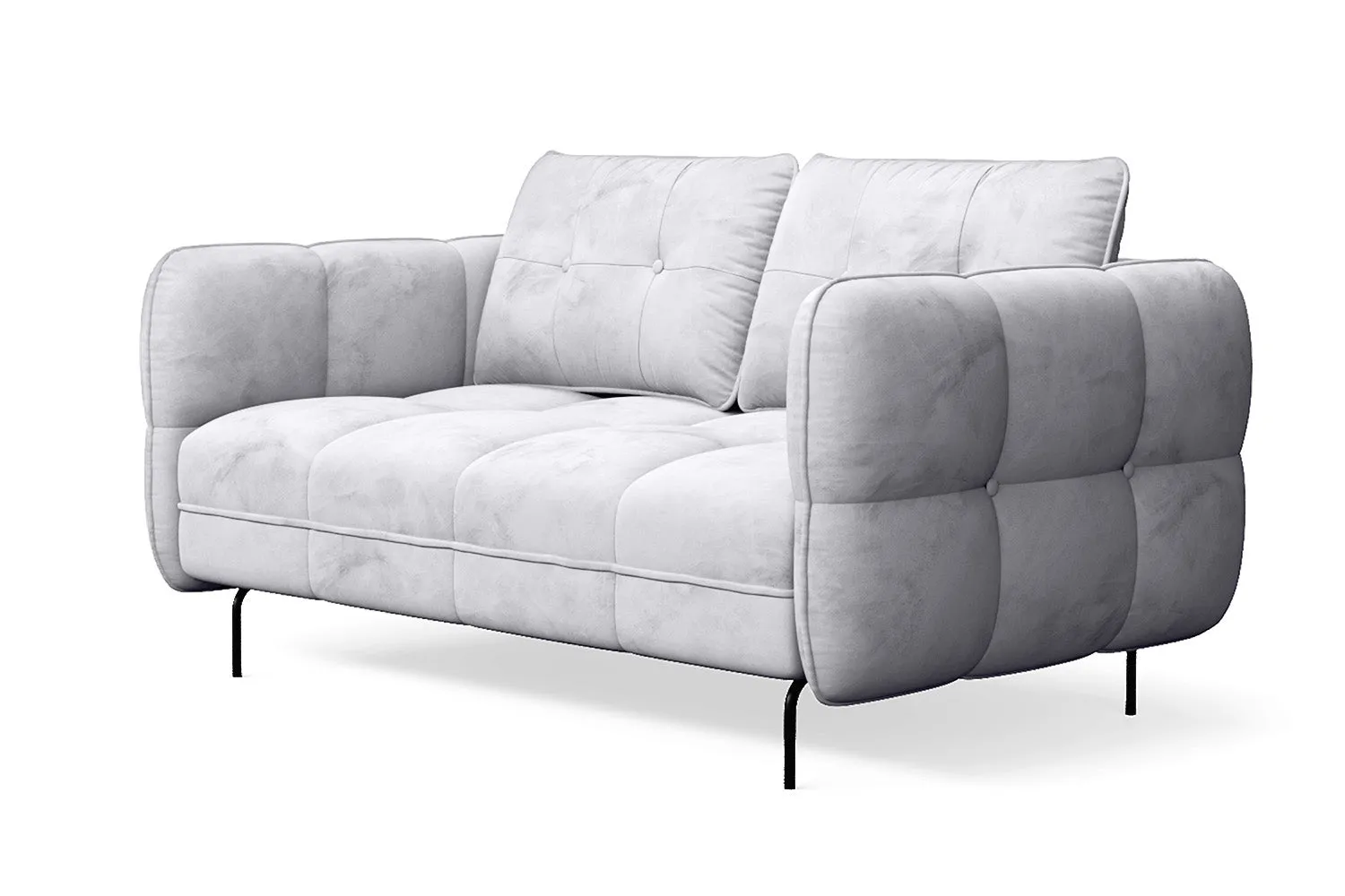 Anzio 2 Seater Sofa Silver Velvet