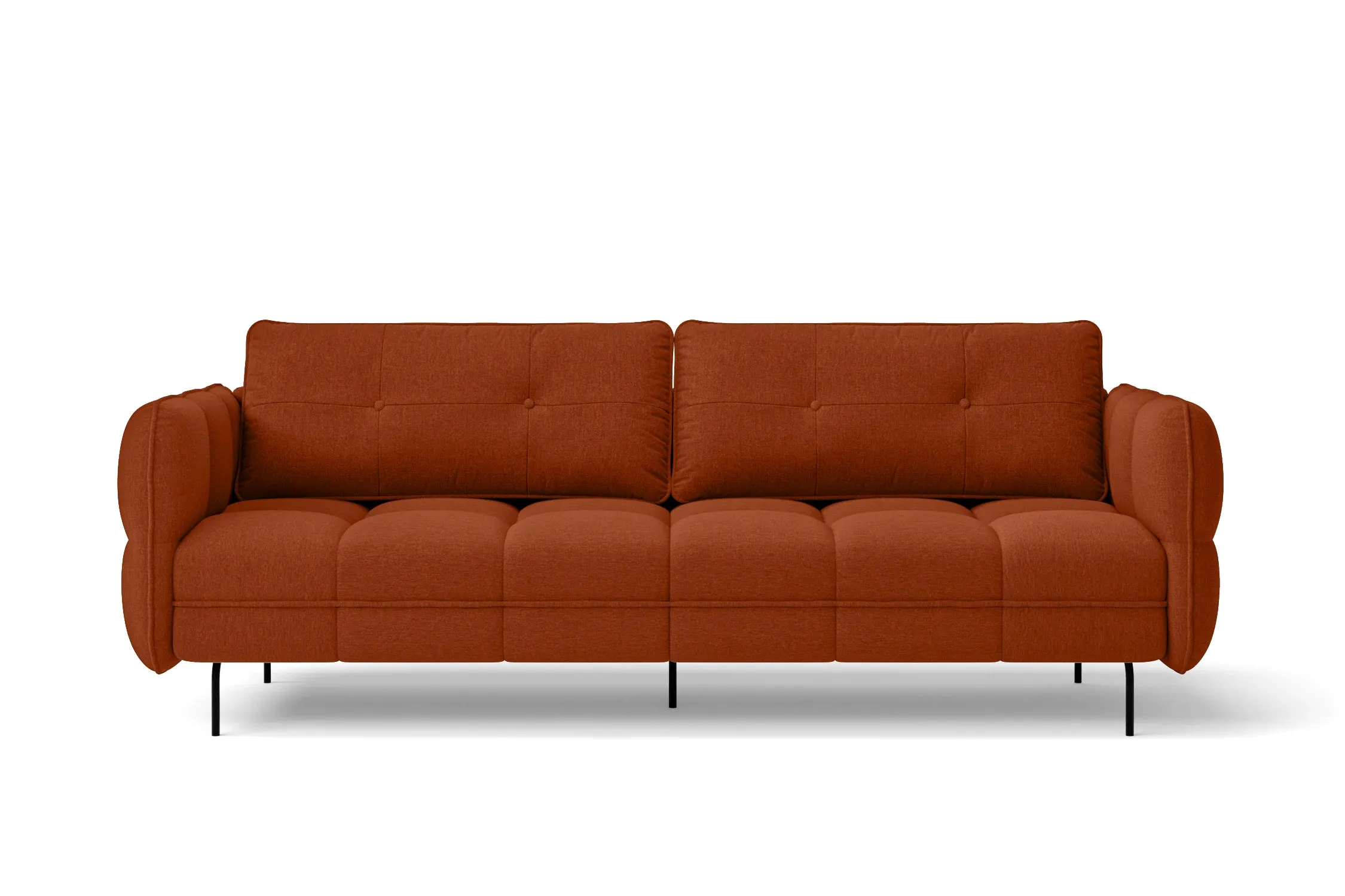 Anzio 3 Seater Sofa Orange Linen Fabric