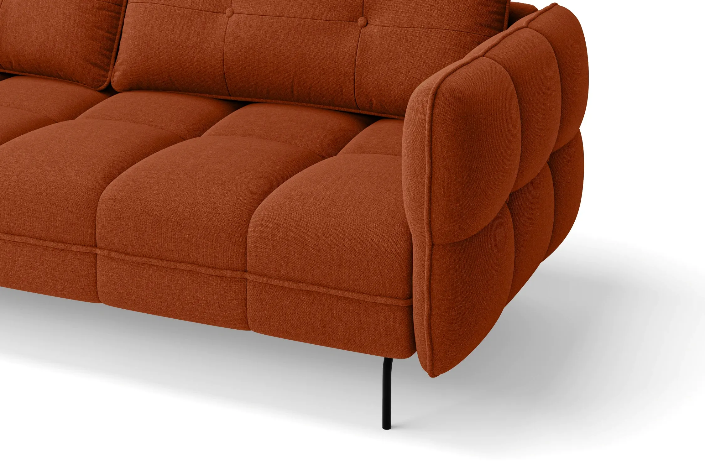 Anzio 3 Seater Sofa Orange Linen Fabric