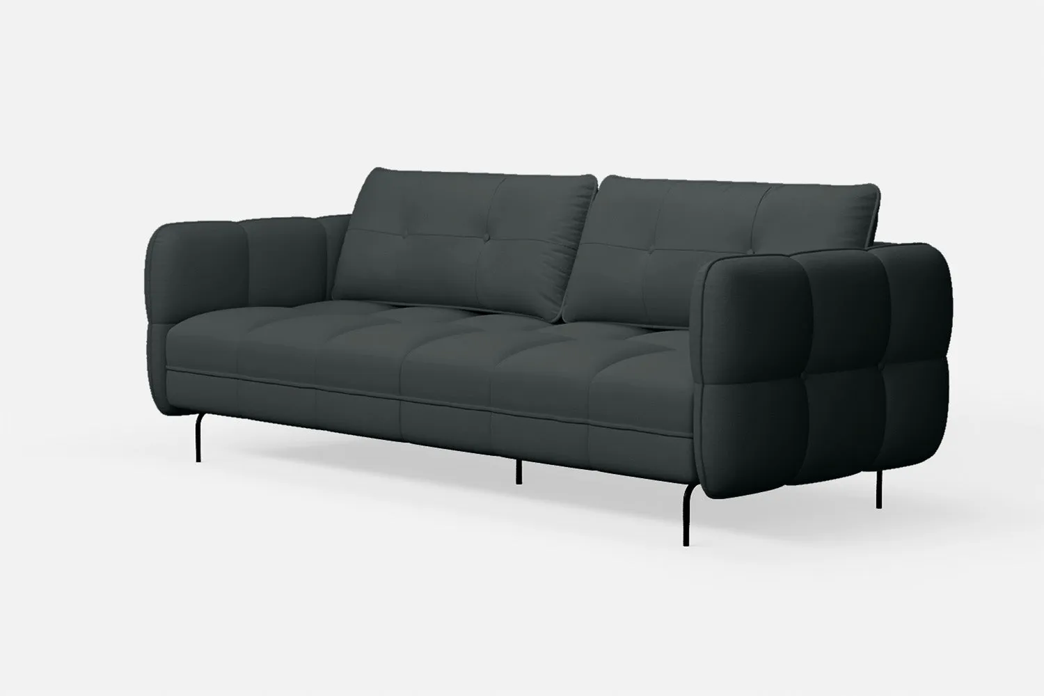 Anzio 3 Seater Sofa Slate Leather