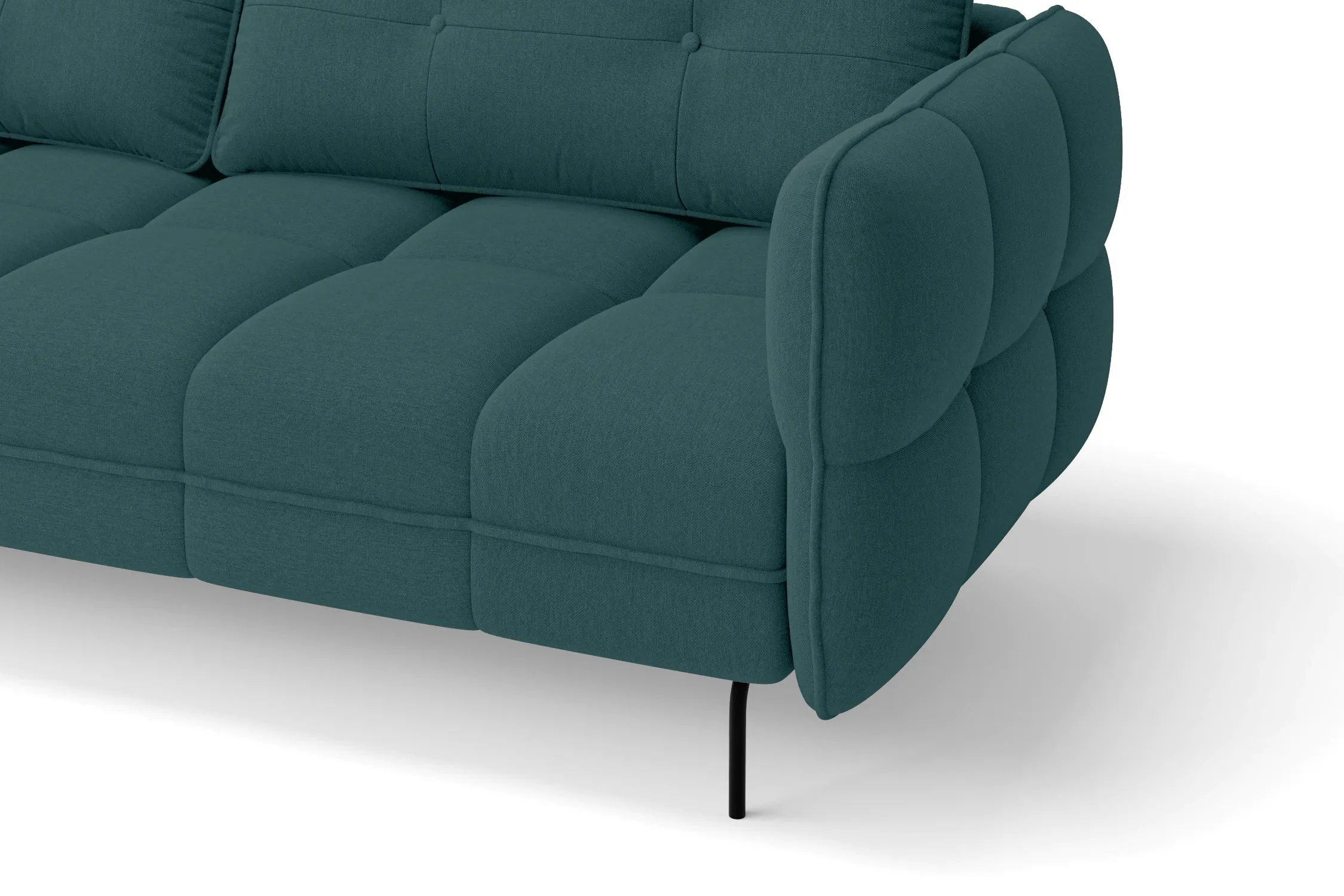 Anzio 3 Seater Sofa Teal Linen Fabric