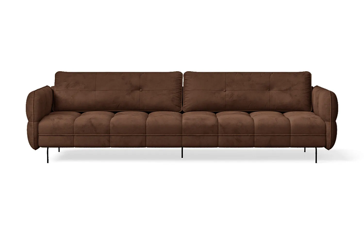 Anzio 4 Seater Sofa Coffee Brown Velvet