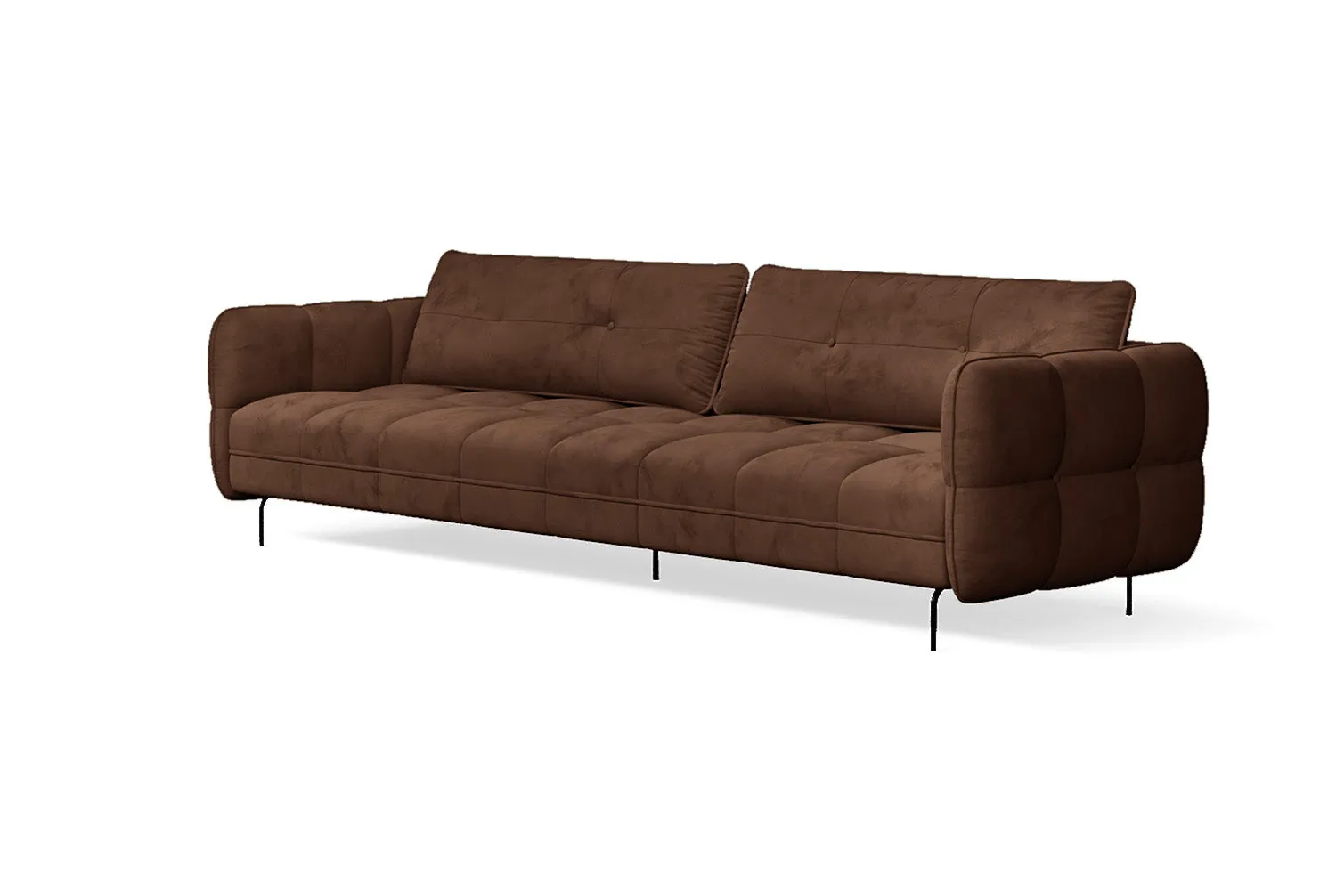 Anzio 4 Seater Sofa Coffee Brown Velvet