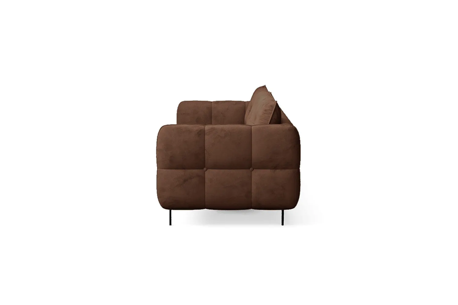 Anzio 4 Seater Sofa Coffee Brown Velvet