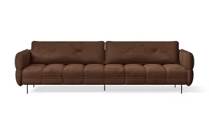 Anzio 4 Seater Sofa Coffee Brown Velvet