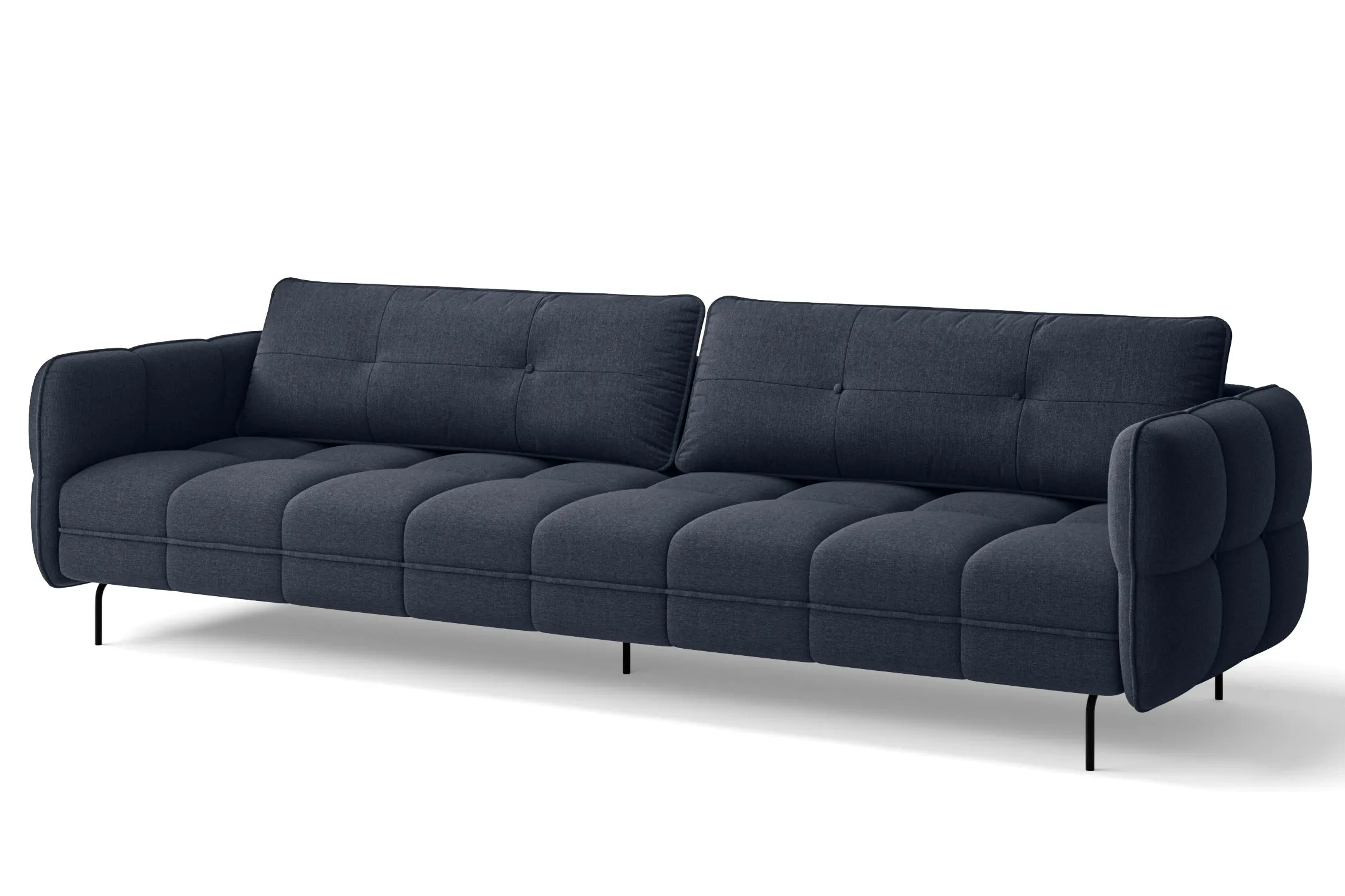 Anzio 4 Seater Sofa Dark Blue Linen Fabric