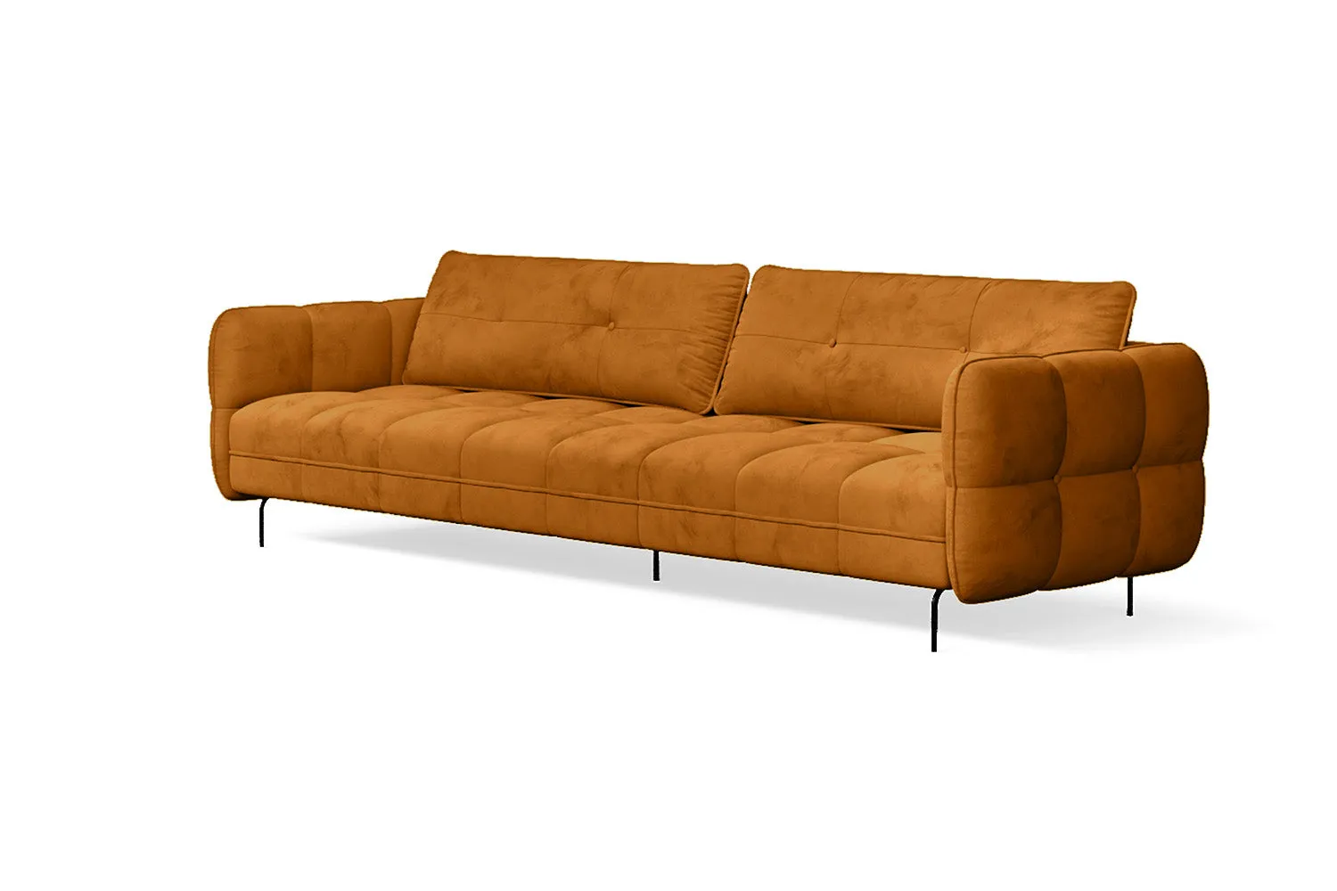 Anzio 4 Seater Sofa Gold Velvet