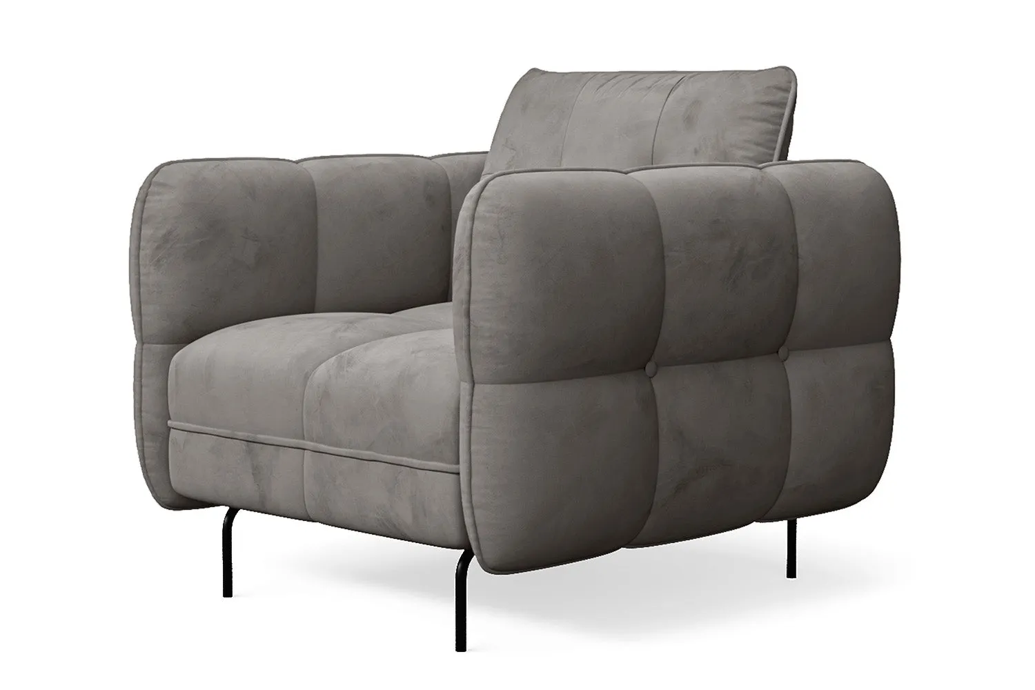 Anzio Armchair Grey Velvet