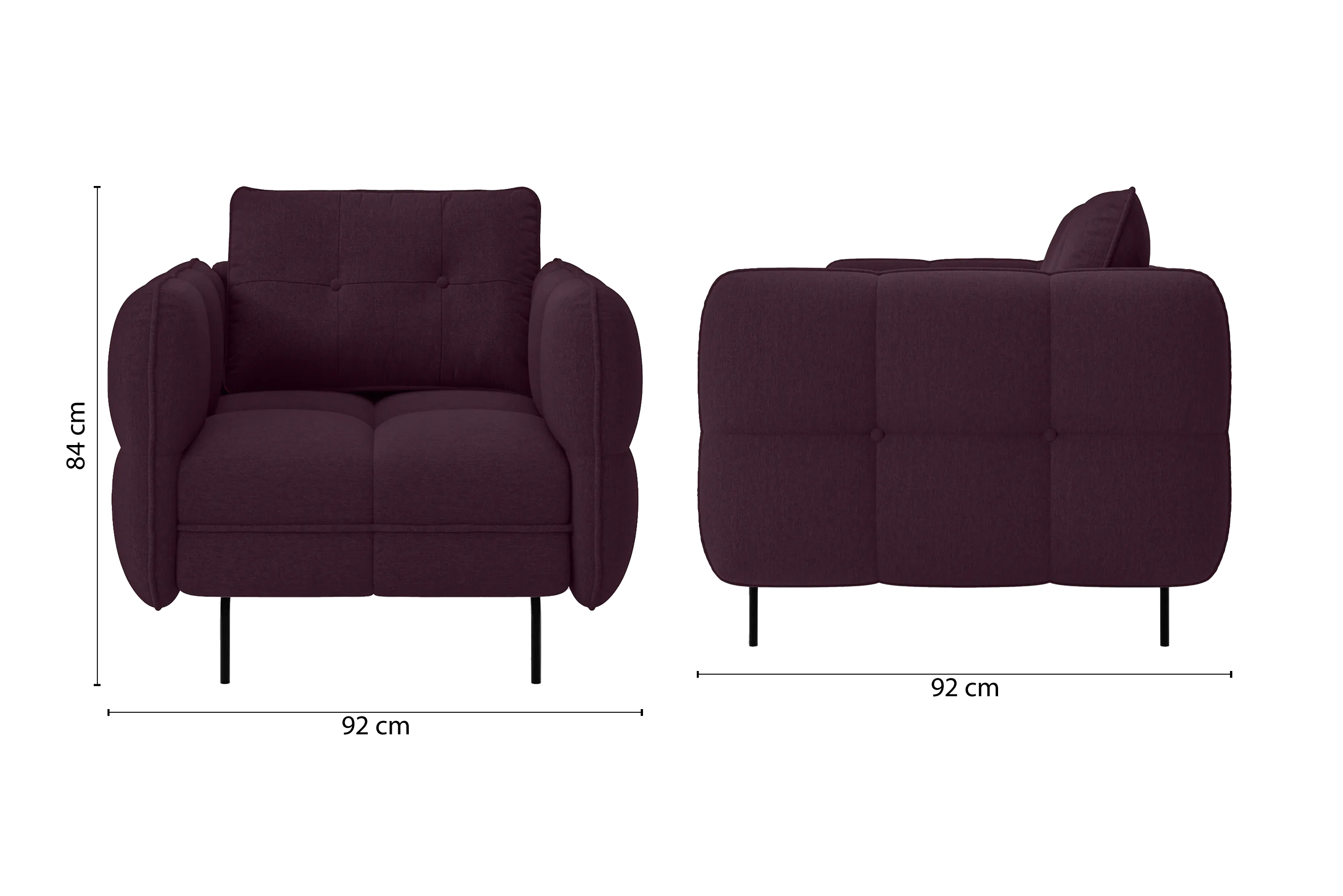 Anzio Armchair Purple Linen Fabric