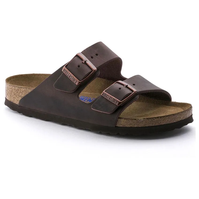 Birkenstock Arizona Soft Foot Bed in Habana & Iron Oiled Leather - Some available in Narrow Widths