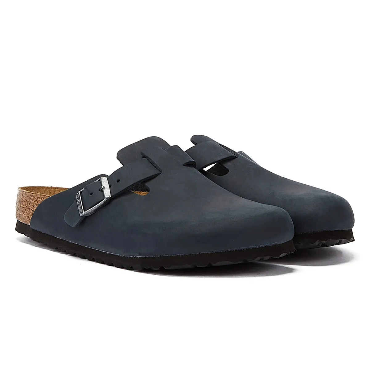 Birkenstock Boston Black Oiled Nubuck Clogs