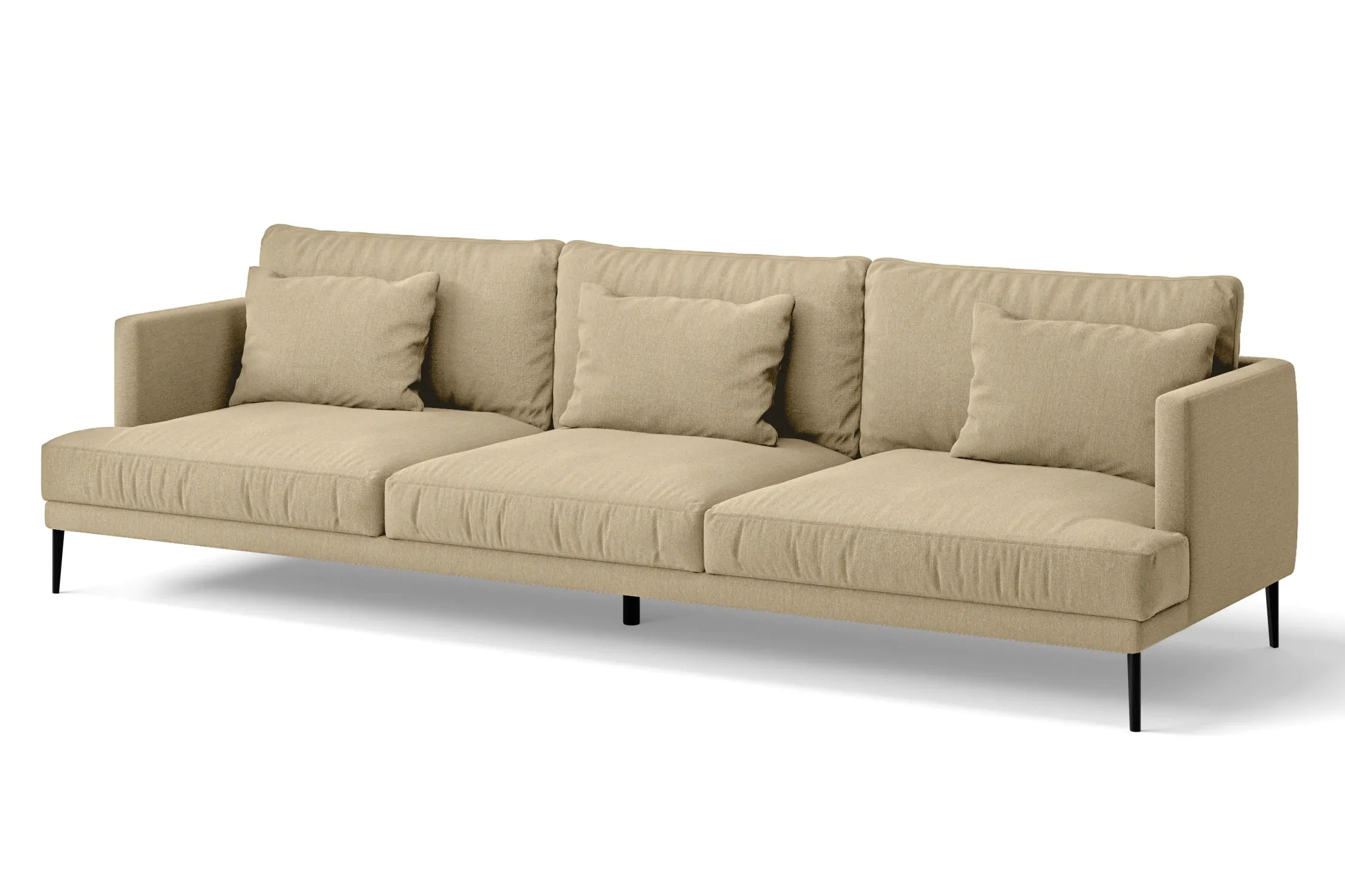 Bisceglie 4 Seater Sofa Beige Linen Fabric