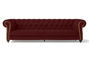 Bitonto 4 Seater Sofa Red Leather