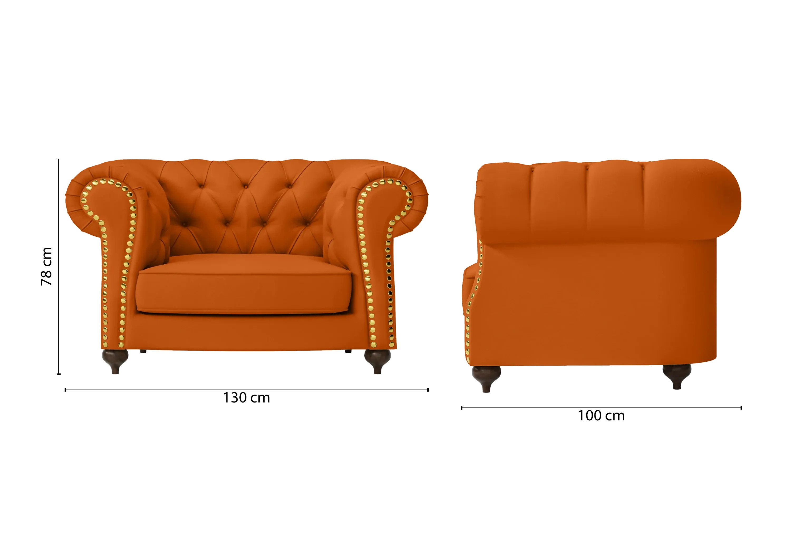 Bitonto Armchair Orange Leather