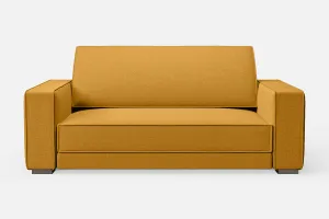 Bolzano 2 Seater Sofa Yellow Linen Fabric