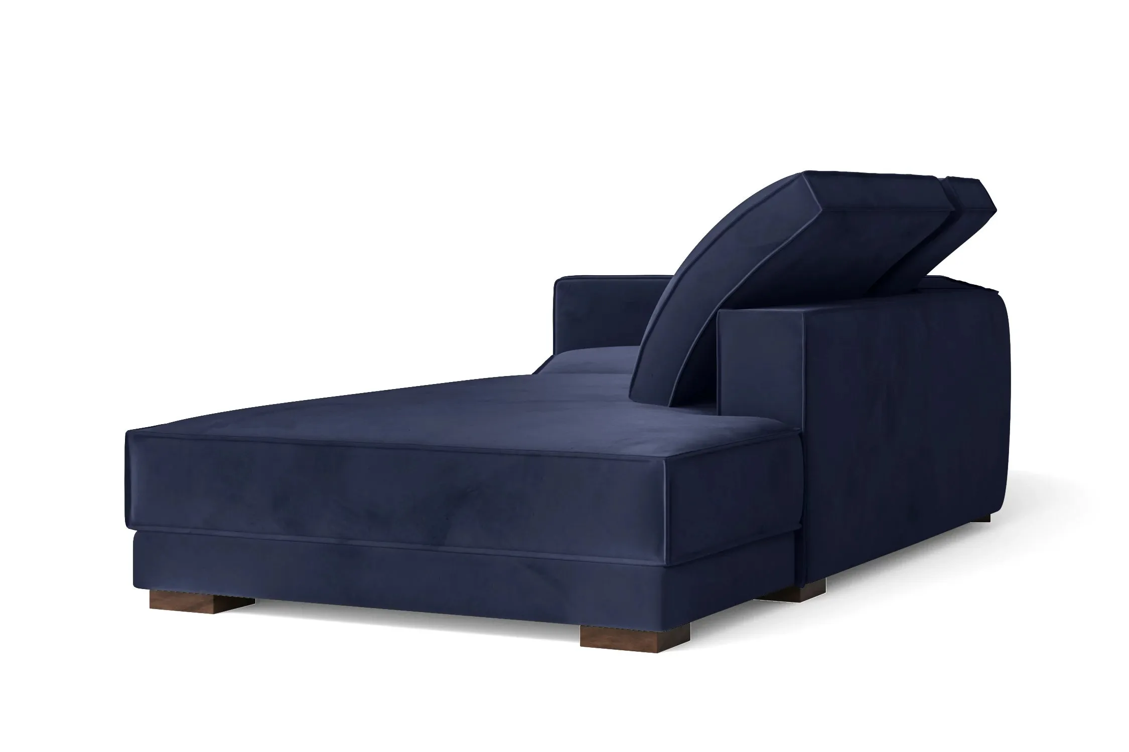 Bolzano 3 Seater Right Hand Facing Chaise Lounge Corner Sofa Dark Blue Velvet