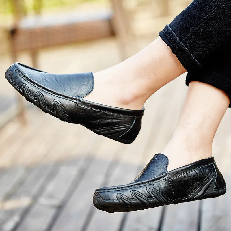 Chic Handmade Leather Slip On Loafers