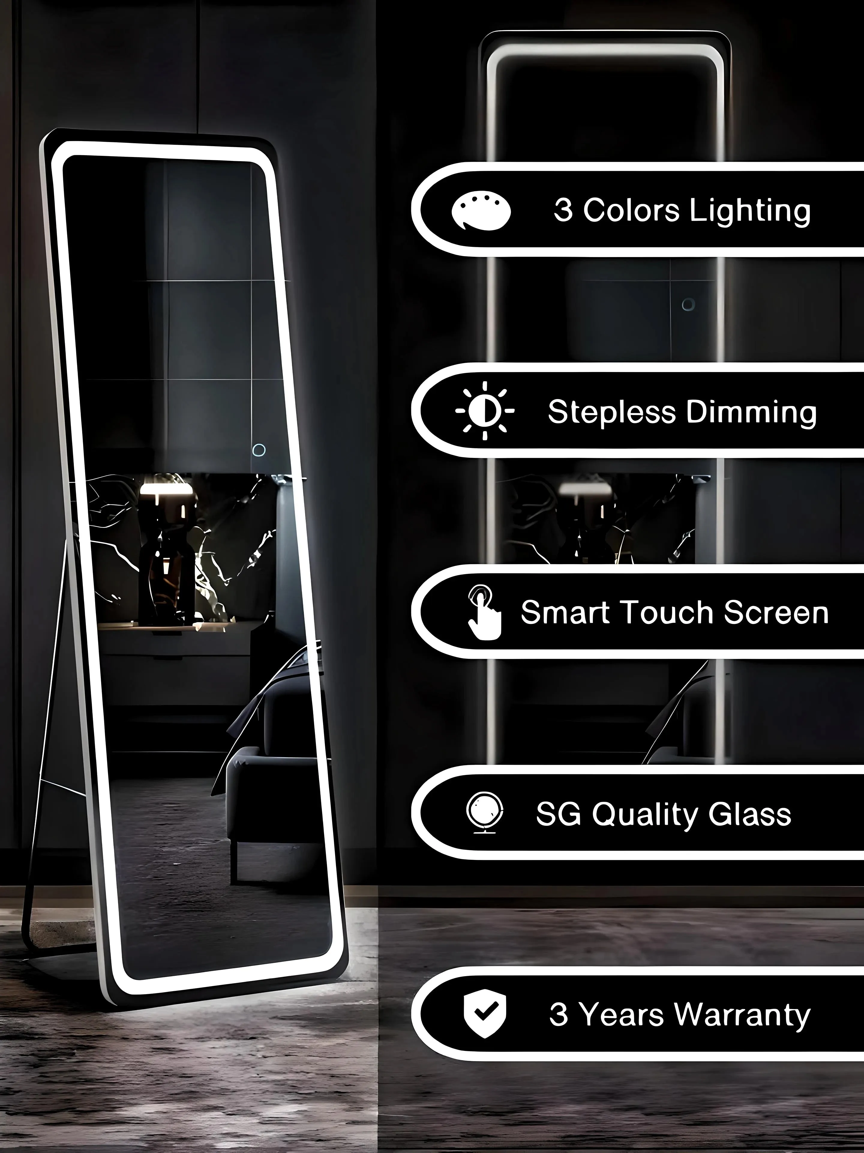 Chic LED Standing Mirror