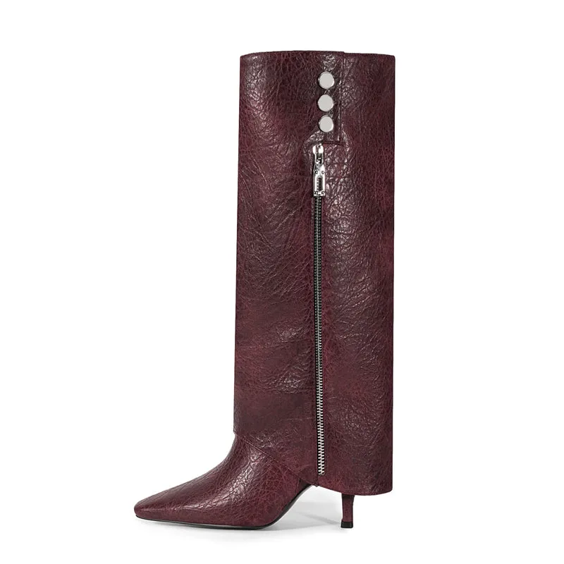 Chic Square Toe Tall Boots