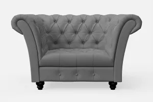 Civita Armchair Grey Leather