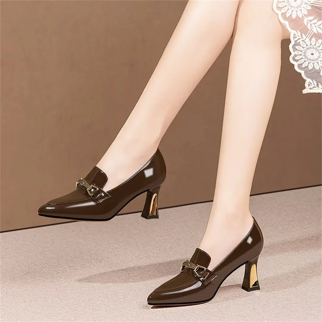 Classic Chic Cow Leather Pumps