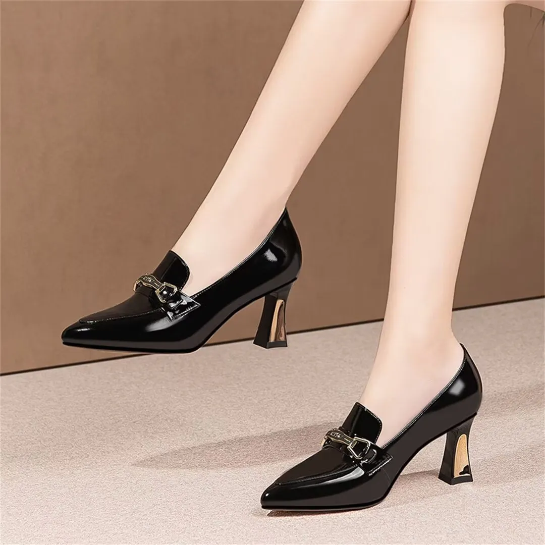 Classic Chic Cow Leather Pumps