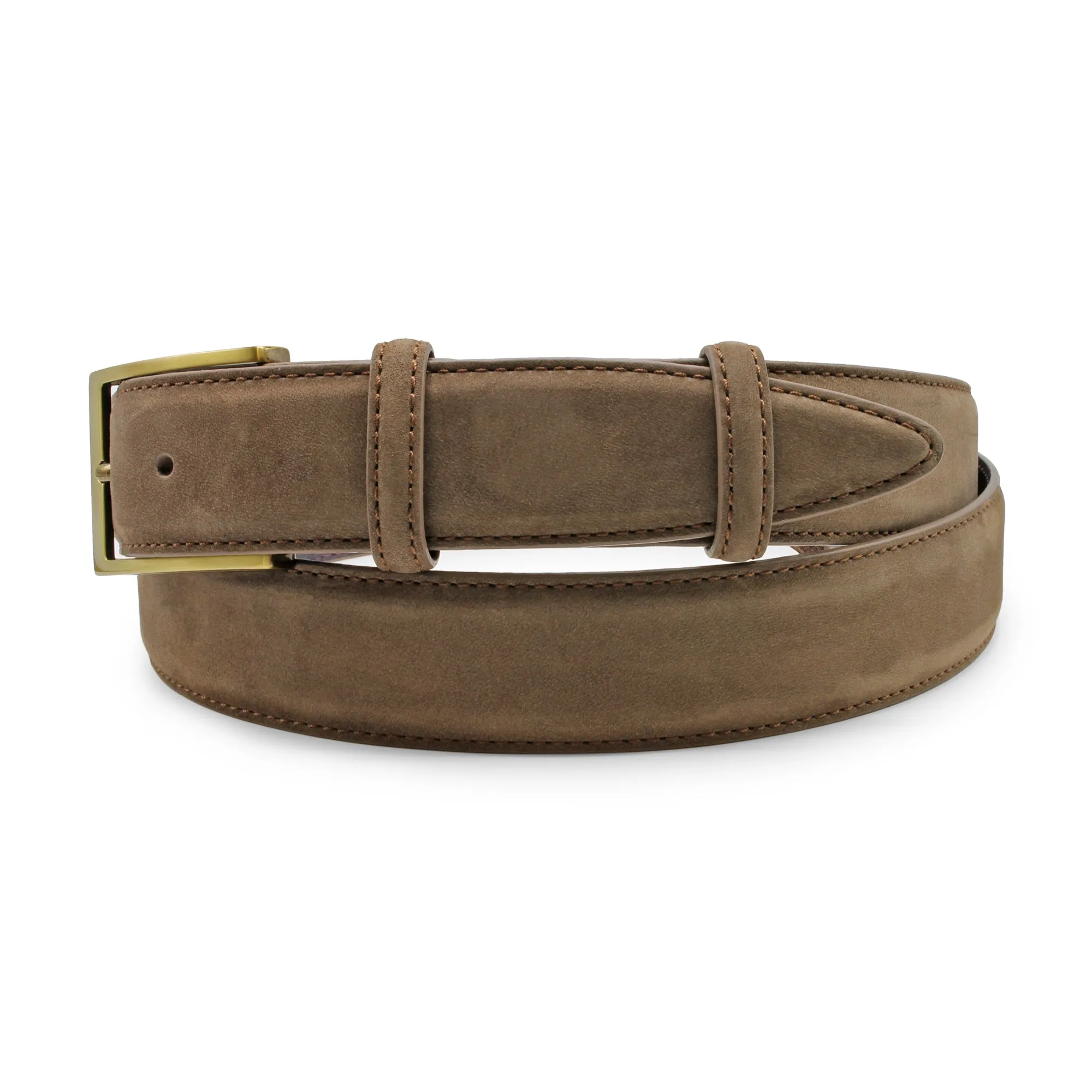 Classic Dark Brown Nubuck Slice Prong Belt