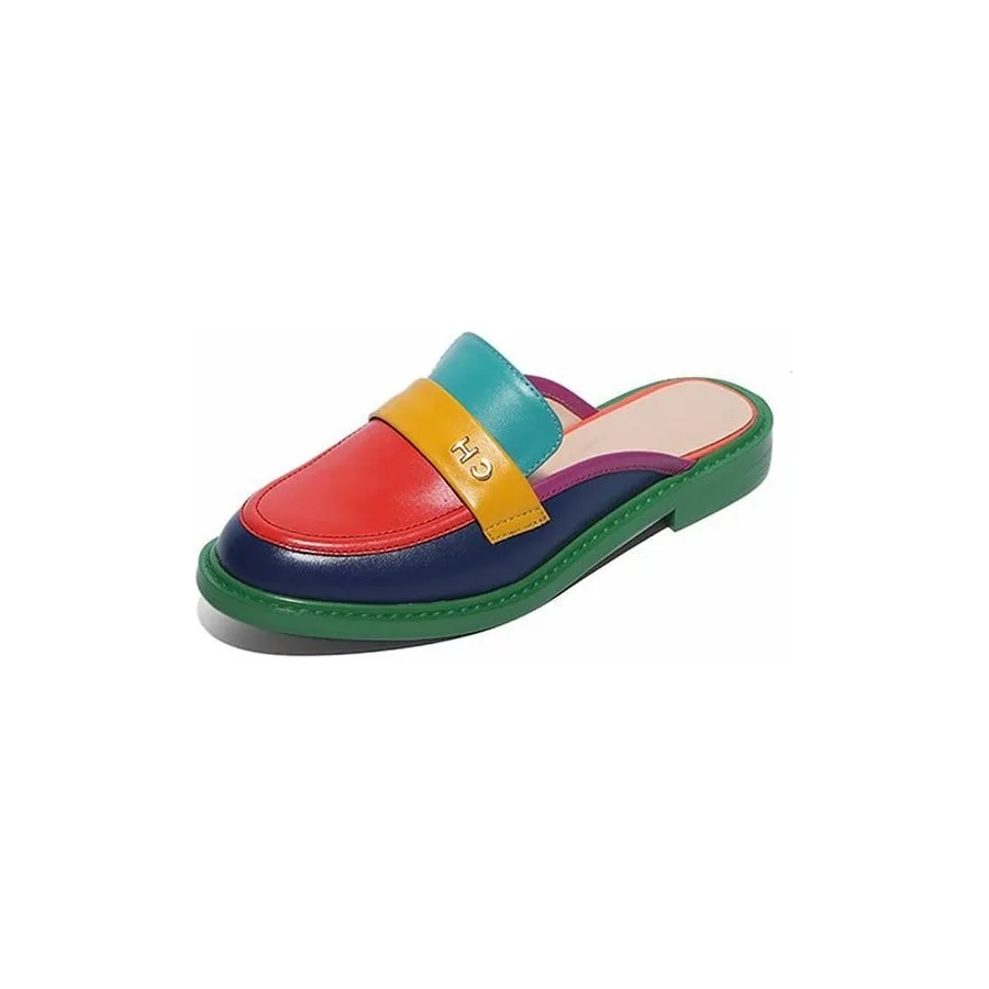 Colorful Chic Round Toe Slip-On Brogues