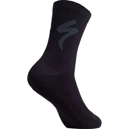 Cotton High Socks with Specialized Logo, Black