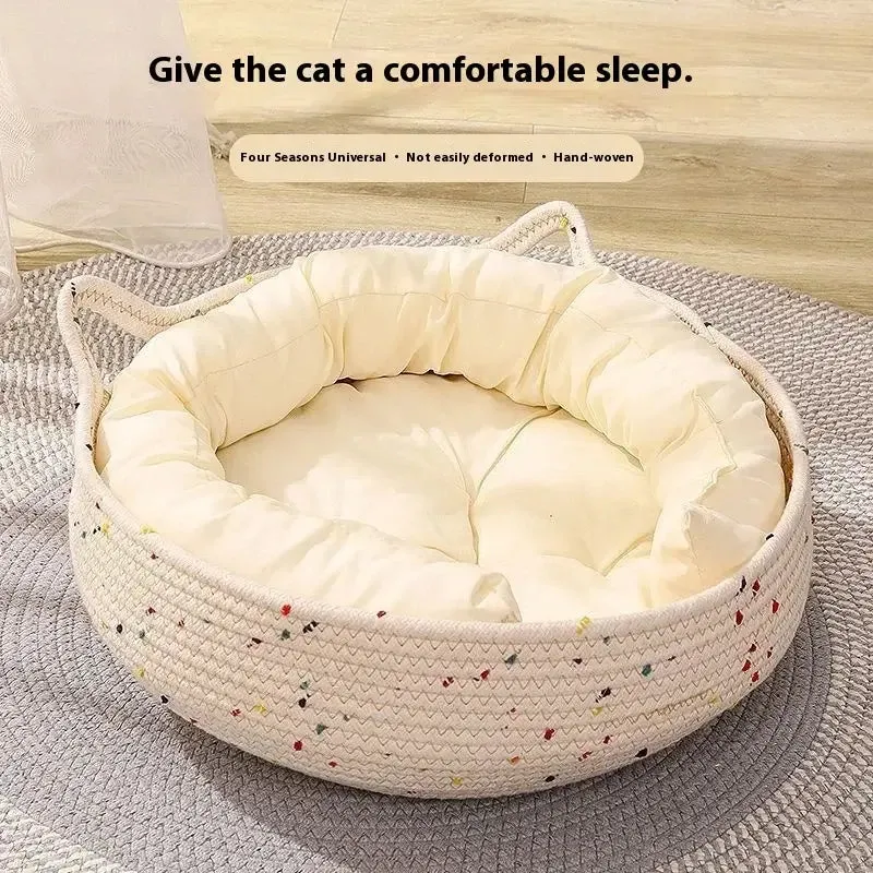 Cozy Cotton Rope Pet Nest - Ultimate Comfort for Cats & Dogs