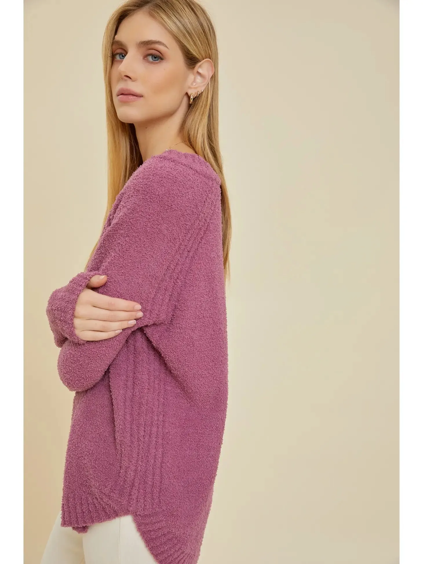 Cozy V-Neck Sweater - Spruce