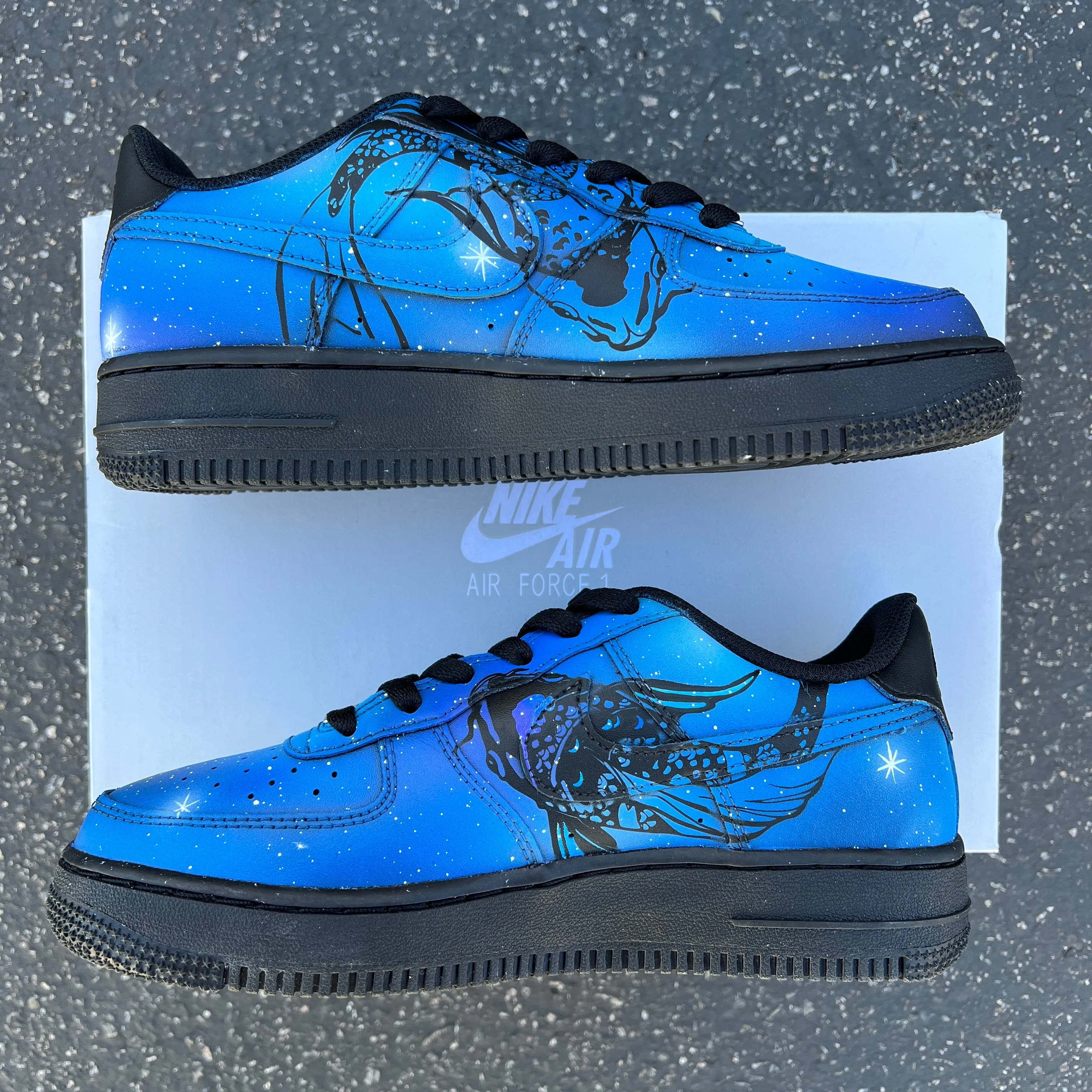 Custom Hand Painted Galaxy Horoscope Pisces Sign Nike Air Force 1