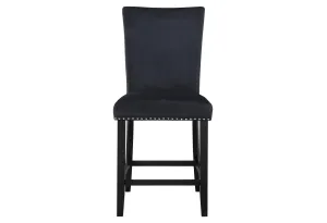 D04 Black Velvet Bar Stool - Elegant Seat