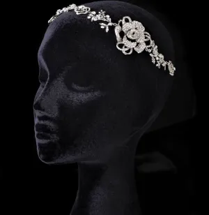 Dainty Antique Inspired Crystal Rose Bridal Hair Vine