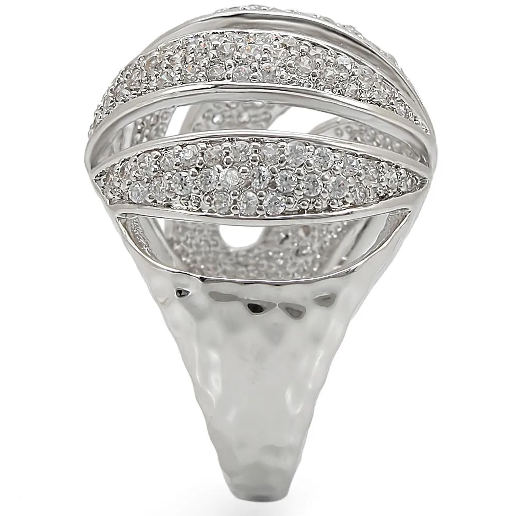 Dazzling Rhodium & Crystal Brilliance Ring, Timeless Accessory, Engagement Ring, Sophisticated Style