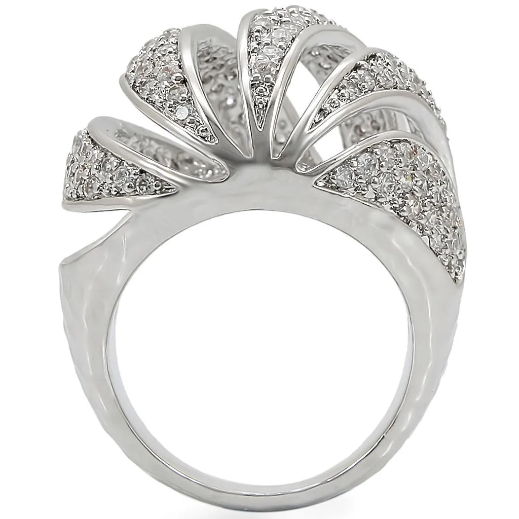 Dazzling Rhodium & Crystal Brilliance Ring, Timeless Accessory, Engagement Ring, Sophisticated Style