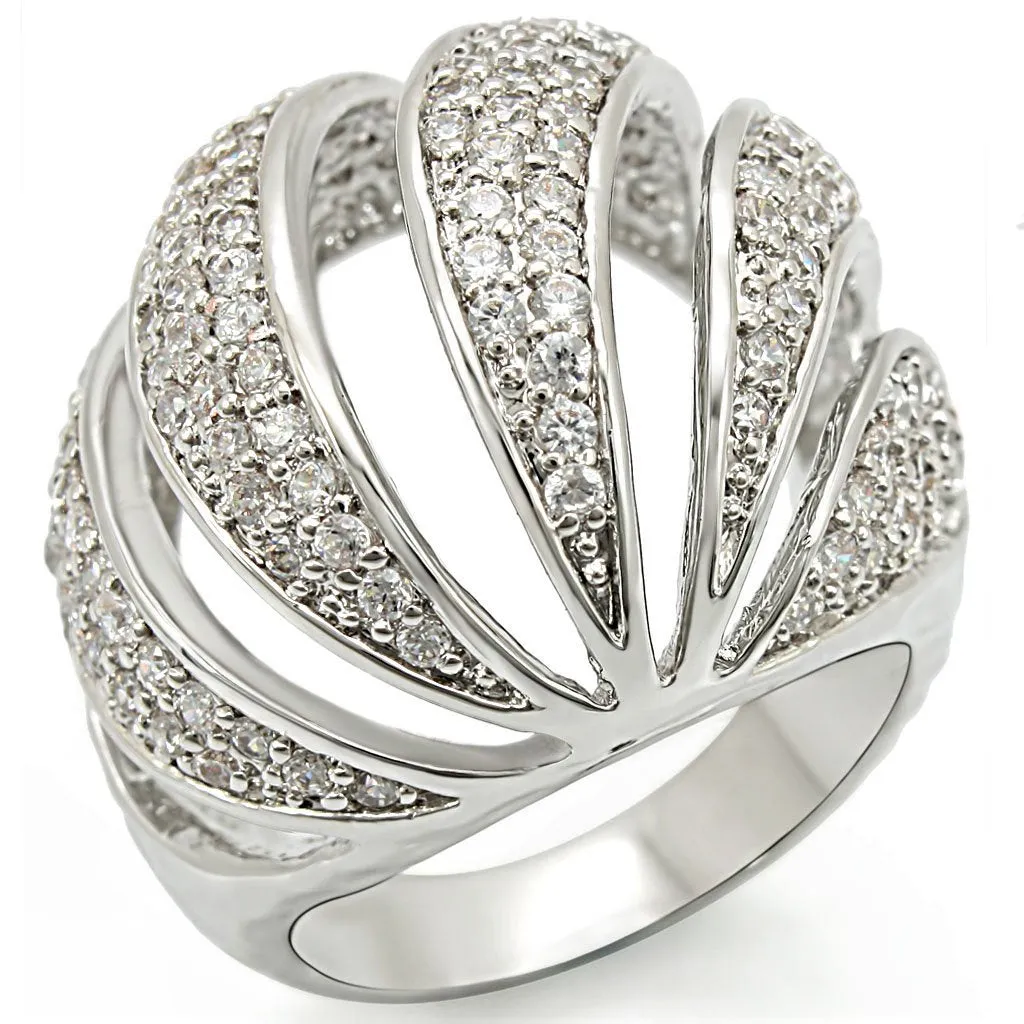 Dazzling Rhodium & Crystal Brilliance Ring, Timeless Accessory, Engagement Ring, Sophisticated Style