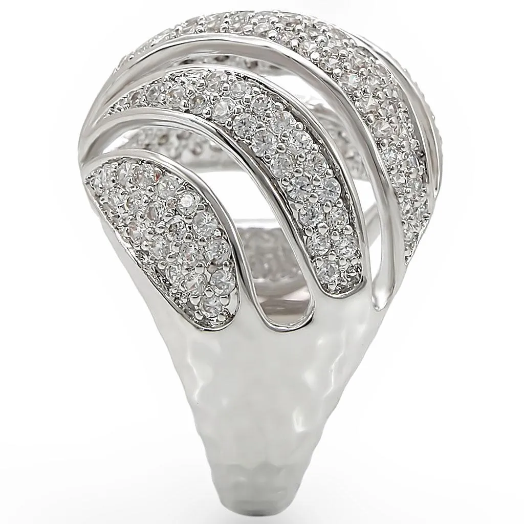 Dazzling Rhodium & Crystal Brilliance Ring, Timeless Accessory, Engagement Ring, Sophisticated Style