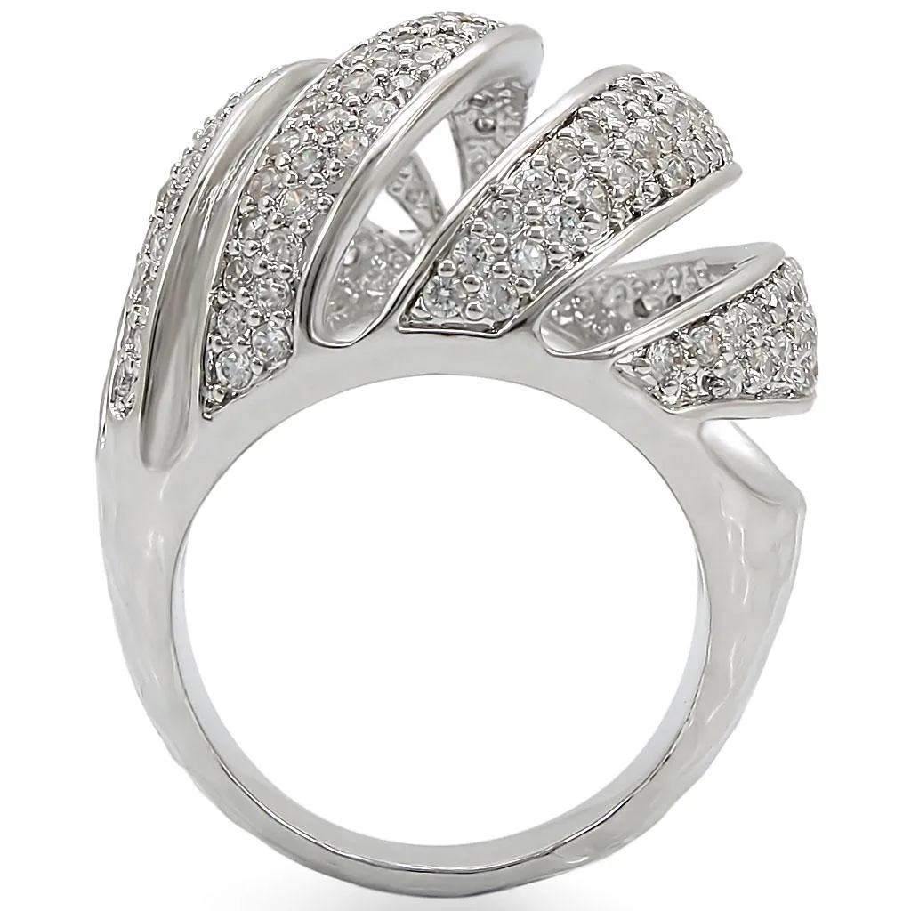 Dazzling Rhodium & Crystal Brilliance Ring, Timeless Accessory, Engagement Ring, Sophisticated Style