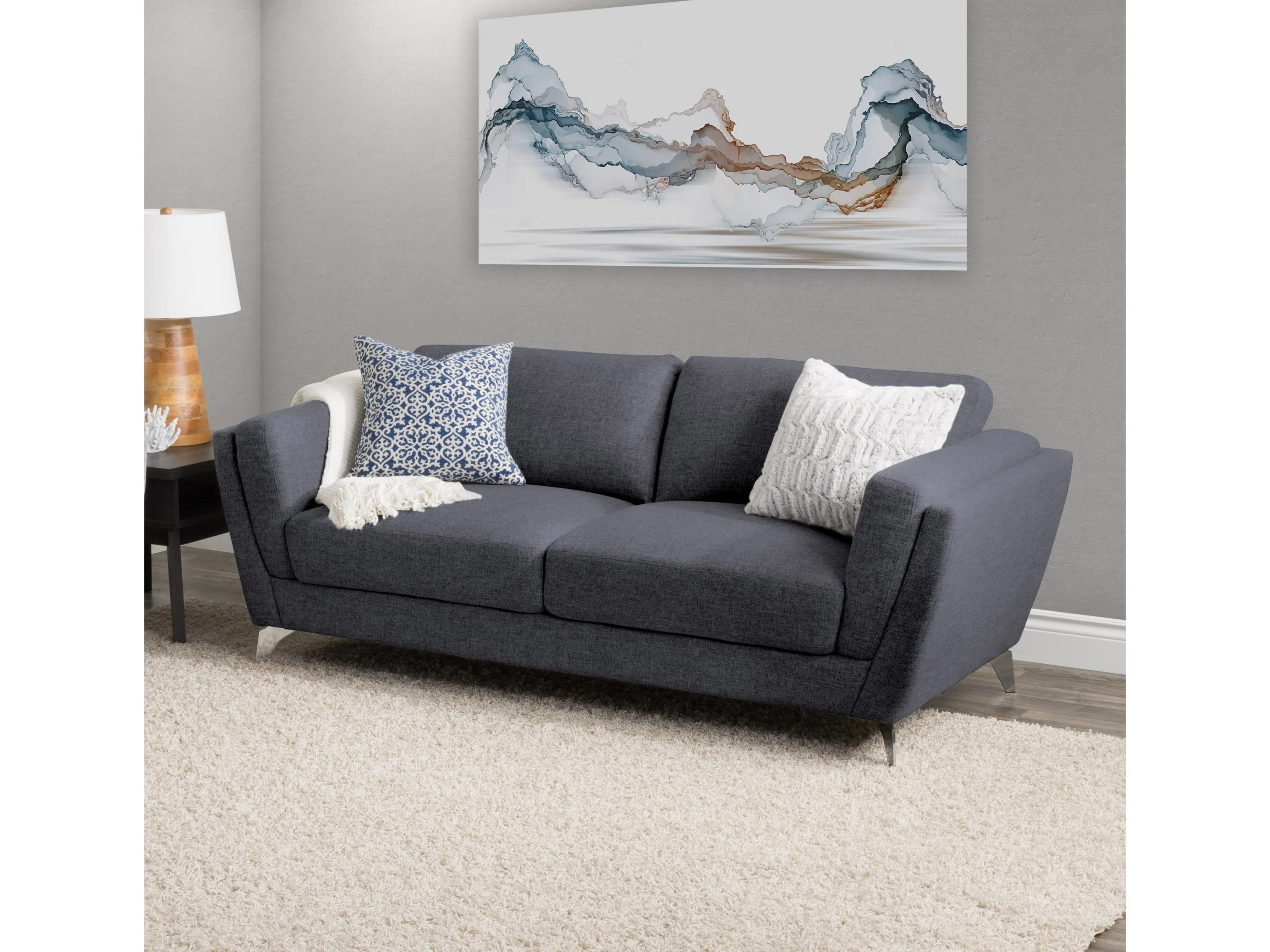 Deep Blue 3 Seater Sofa