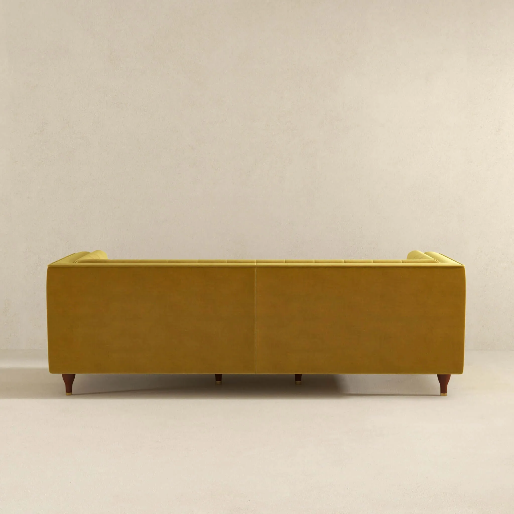 Evelyn Mid Century Modern Yellow Velvet Luxury Chesterfield Sofa