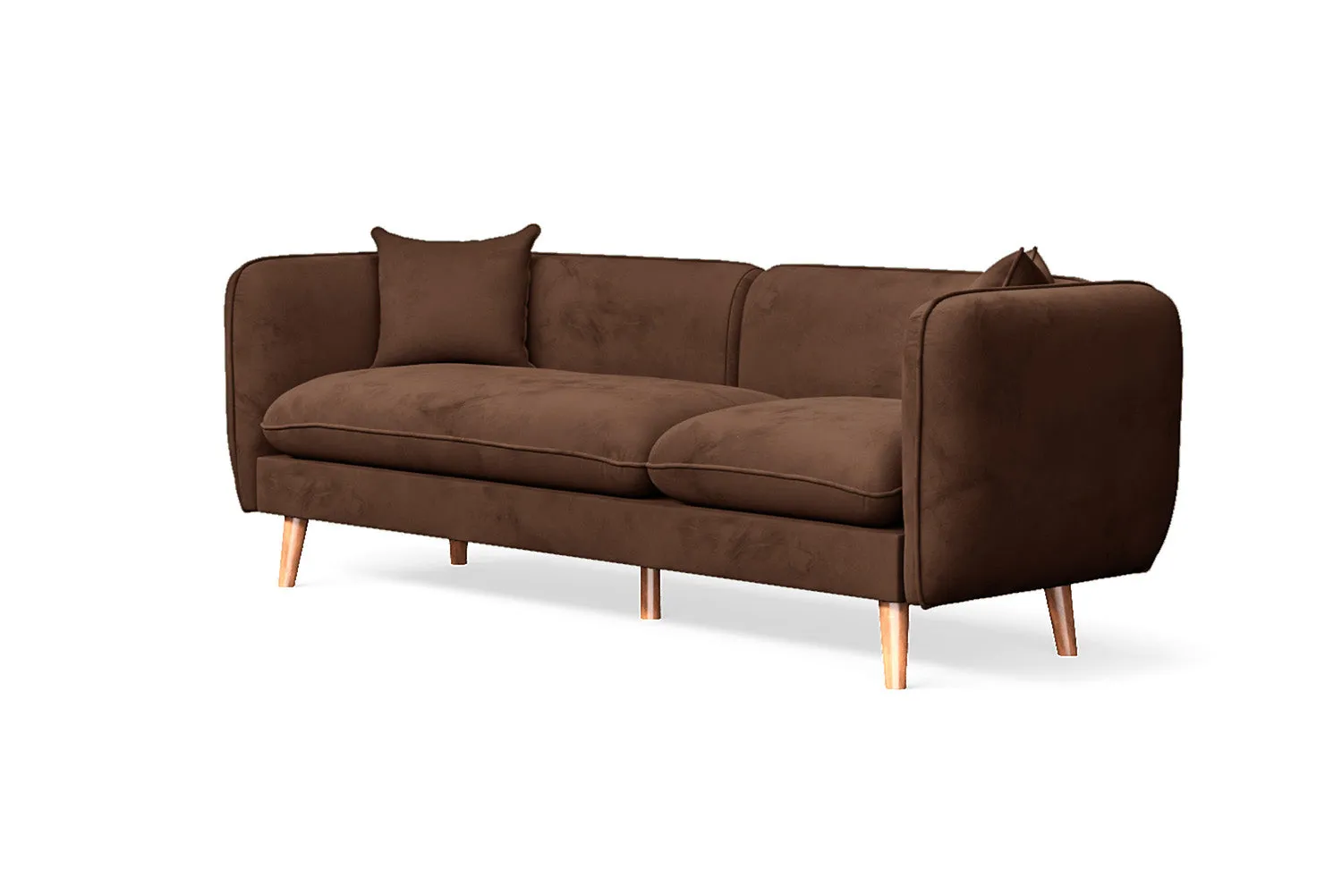 Florence 3 Seater Sofa Coffee Brown Velvet